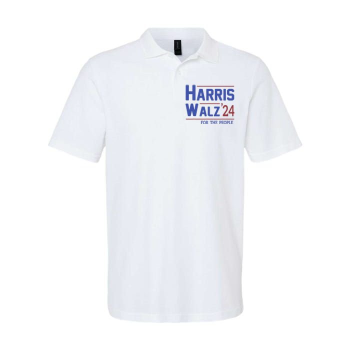 Harris Walz 2024 President American Flag Kamala Harris Waltz Softstyle Adult Sport Polo