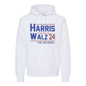 Harris Walz 2024 President American Flag Kamala Harris Waltz Premium Hoodie