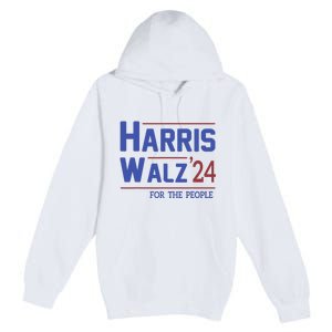 Harris Walz 2024 President American Flag Kamala Harris Waltz Premium Pullover Hoodie