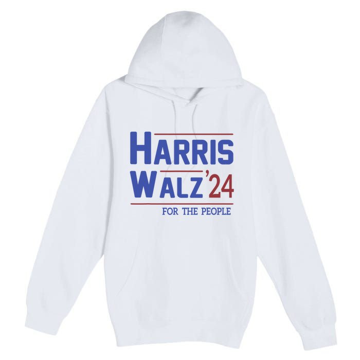 Harris Walz 2024 President American Flag Kamala Harris Waltz Premium Pullover Hoodie