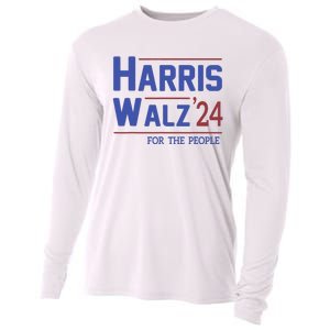 Harris Walz 2024 President American Flag Kamala Harris Waltz Cooling Performance Long Sleeve Crew