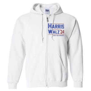 Harris Walz 2024 President American Flag Kamala Harris Waltz Full Zip Hoodie