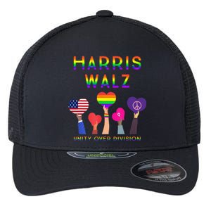 Harris Waltz 2024 Unity Over Division Kamala Harris Tim Walz Flexfit Unipanel Trucker Cap