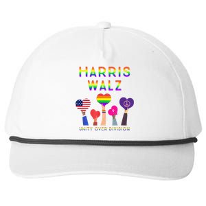 Harris Waltz 2024 Unity Over Division Kamala Harris Tim Walz Snapback Five-Panel Rope Hat