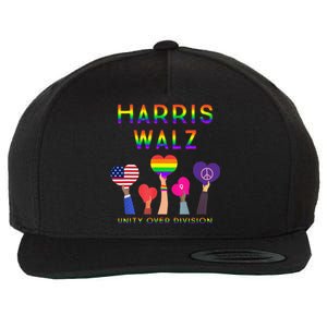 Harris Waltz 2024 Unity Over Division Kamala Harris Tim Walz Wool Snapback Cap