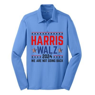 Harris Waltz 2024 Kamala Tim Election Campaign Art Silk Touch Performance Long Sleeve Polo