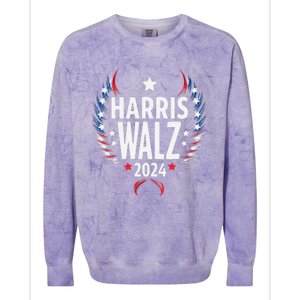 Harris Walz 2024 Kamala Harris Tom Walz Usa Colorblast Crewneck Sweatshirt