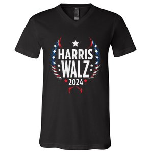 Harris Walz 2024 Kamala Harris Tom Walz Usa V-Neck T-Shirt