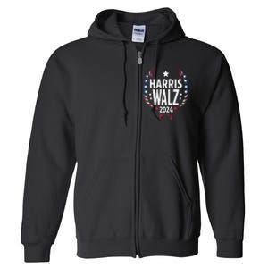 Harris Walz 2024 Kamala Harris Tom Walz Usa Full Zip Hoodie