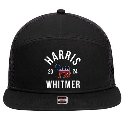 Harris Whitmer 2024 Vote Kamala Harris Gretchen Whitmer 24 7 Panel Mesh Trucker Snapback Hat