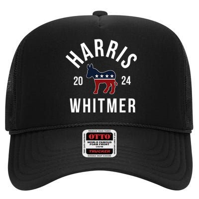 Harris Whitmer 2024 Vote Kamala Harris Gretchen Whitmer 24 High Crown Mesh Back Trucker Hat