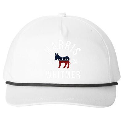 Harris Whitmer 2024 Vote Kamala Harris Gretchen Whitmer 24 Snapback Five-Panel Rope Hat