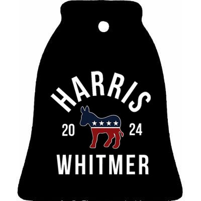 Harris Whitmer 2024 Vote Kamala Harris Gretchen Whitmer 24 Ceramic Bell Ornament