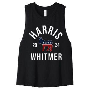 Harris Whitmer 2024 Vote Kamala Harris Gretchen Whitmer 24 Women's Racerback Cropped Tank