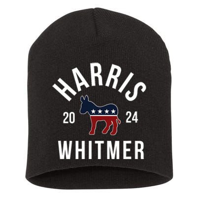 Harris Whitmer 2024 Vote Kamala Harris Gretchen Whitmer 24 Short Acrylic Beanie