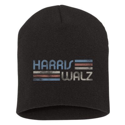 Harris Walz 2024 Retro Faded Stripes Harris Waltz 2024 Short Acrylic Beanie