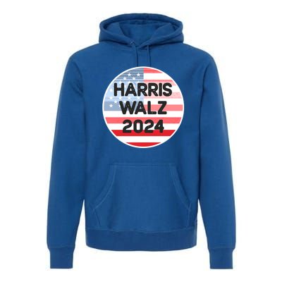 Harris Walz 24 Retro Vintage Style Gift Premium Hoodie