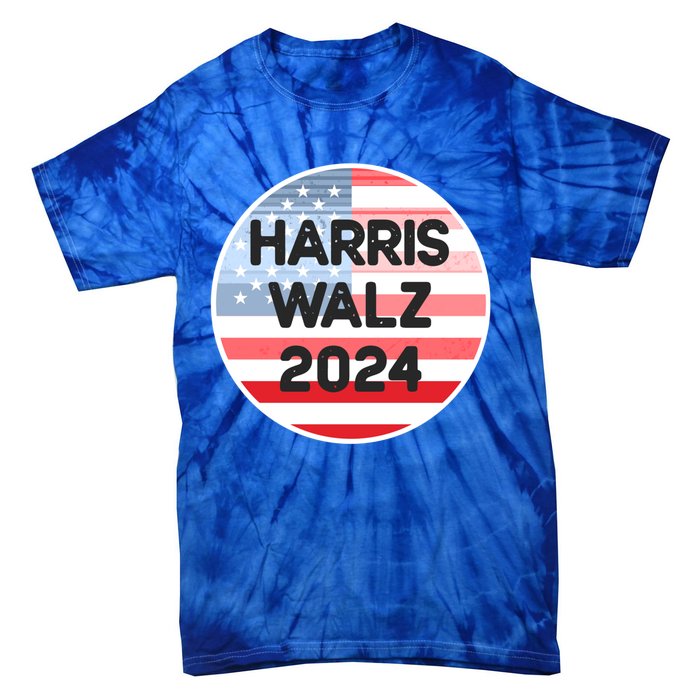 Harris Walz 24 Retro Vintage Style Gift Tie-Dye T-Shirt