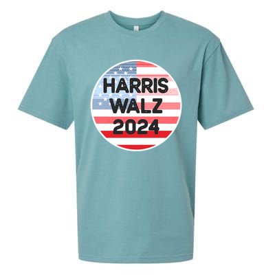 Harris Walz 24 Retro Vintage Style Gift Sueded Cloud Jersey T-Shirt