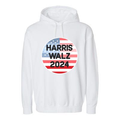 Harris Walz 24 Retro Vintage Style Gift Garment-Dyed Fleece Hoodie