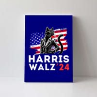 Harris Walz 2024 Coool Cat Election Kamala Harris Tim Waltz Gift Canvas