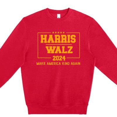 Harris Walz 2024 Make America Kind Again Harris Waltz Quote Premium Crewneck Sweatshirt