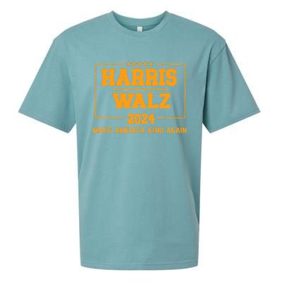 Harris Walz 2024 Make America Kind Again Harris Waltz Quote Sueded Cloud Jersey T-Shirt