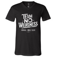 Harris Walz 2024 Team No Weirdness Funny Kamala Tim Waltz V-Neck T-Shirt