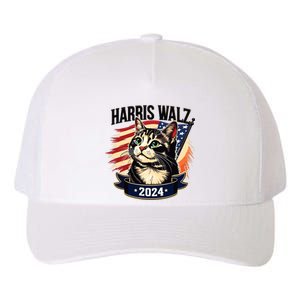 Harris Walz 2024 Funny Cat Kamala Harris Tim Walz Waltz Yupoong Adult 5-Panel Trucker Hat