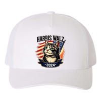 Harris Walz 2024 Funny Cat Kamala Harris Tim Walz Waltz Yupoong Adult 5-Panel Trucker Hat