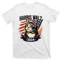 Harris Walz 2024 Funny Cat Kamala Harris Tim Walz Waltz T-Shirt