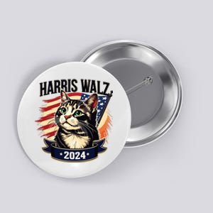 Harris Walz 2024 Funny Cat Kamala Harris Tim Walz Waltz Button