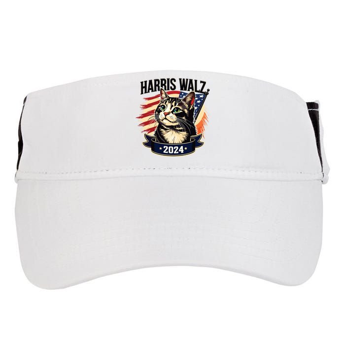 Harris Walz 2024 Funny Cat Kamala Harris Tim Walz Waltz Adult Drive Performance Visor