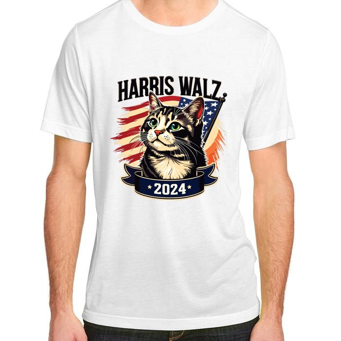 Harris Walz 2024 Funny Cat Kamala Harris Tim Walz Waltz Adult ChromaSoft Performance T-Shirt