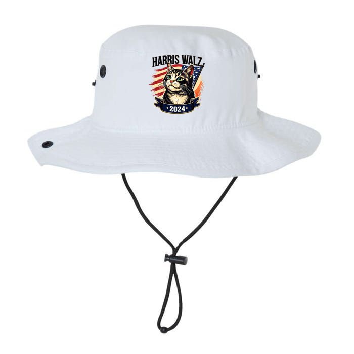 Harris Walz 2024 Funny Cat Kamala Harris Tim Walz Waltz Legacy Cool Fit Booney Bucket Hat