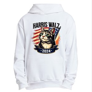 Harris Walz 2024 Funny Cat Kamala Harris Tim Walz Waltz Urban Pullover Hoodie