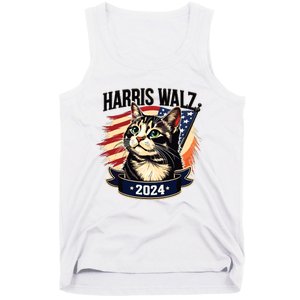 Harris Walz 2024 Funny Cat Kamala Harris Tim Walz Waltz Tank Top