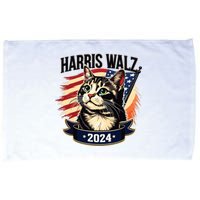 Harris Walz 2024 Funny Cat Kamala Harris Tim Walz Waltz Microfiber Hand Towel