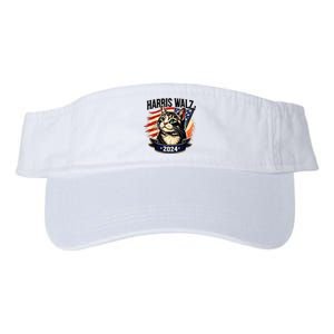 Harris Walz 2024 Funny Cat Kamala Harris Tim Walz Waltz Valucap Bio-Washed Visor