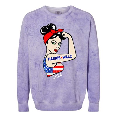 Harris Waltz 2024 Election Kamala Harris Tim Waltz 24 Colorblast Crewneck Sweatshirt