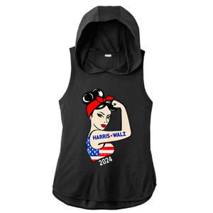 Harris Waltz 2024 Election Kamala Harris Tim Waltz 24 Ladies PosiCharge Tri-Blend Wicking Draft Hoodie Tank