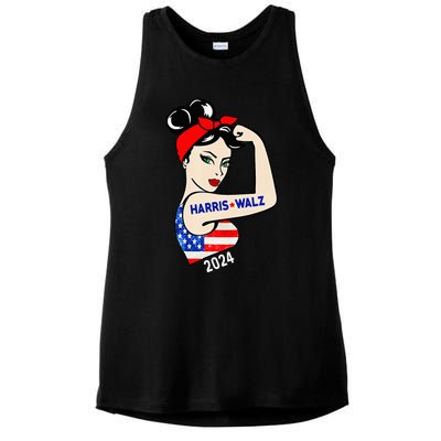 Harris Waltz 2024 Election Kamala Harris Tim Waltz 24 Ladies PosiCharge Tri-Blend Wicking Tank