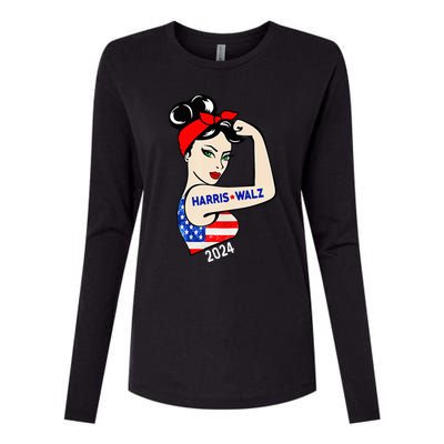 Harris Waltz 2024 Election Kamala Harris Tim Waltz 24 Womens Cotton Relaxed Long Sleeve T-Shirt