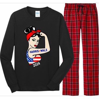 Harris Waltz 2024 Election Kamala Harris Tim Waltz 24 Long Sleeve Pajama Set