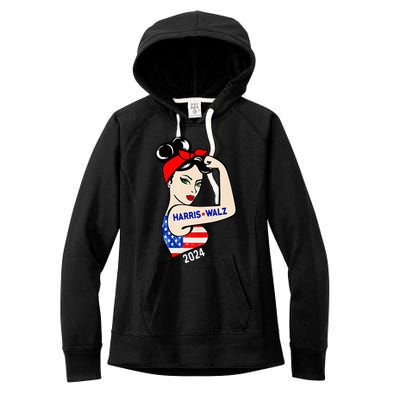 Harris Waltz 2024 Election Kamala Harris Tim Waltz 24 Women's Fleece Hoodie