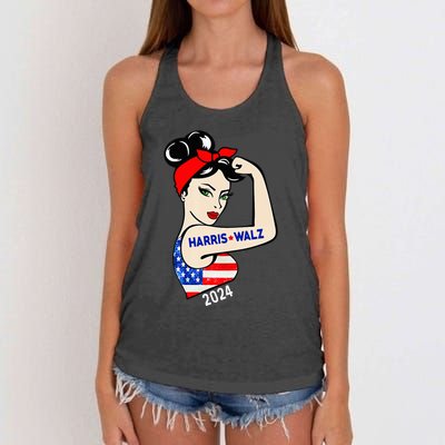 Harris Waltz 2024 Election Kamala Harris Tim Waltz 24 Women's Knotted Racerback Tank