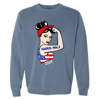 Harris Waltz 2024 Election Kamala Harris Tim Waltz 24 Garment-Dyed Sweatshirt