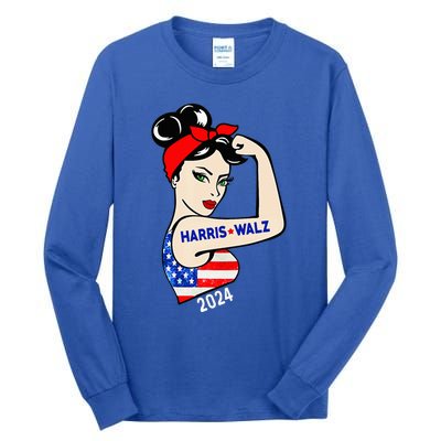 Harris Waltz 2024 Election Kamala Harris Tim Waltz 24 Tall Long Sleeve T-Shirt