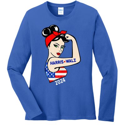 Harris Waltz 2024 Election Kamala Harris Tim Waltz 24 Ladies Long Sleeve Shirt