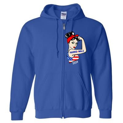 Harris Waltz 2024 Election Kamala Harris Tim Waltz 24 Full Zip Hoodie